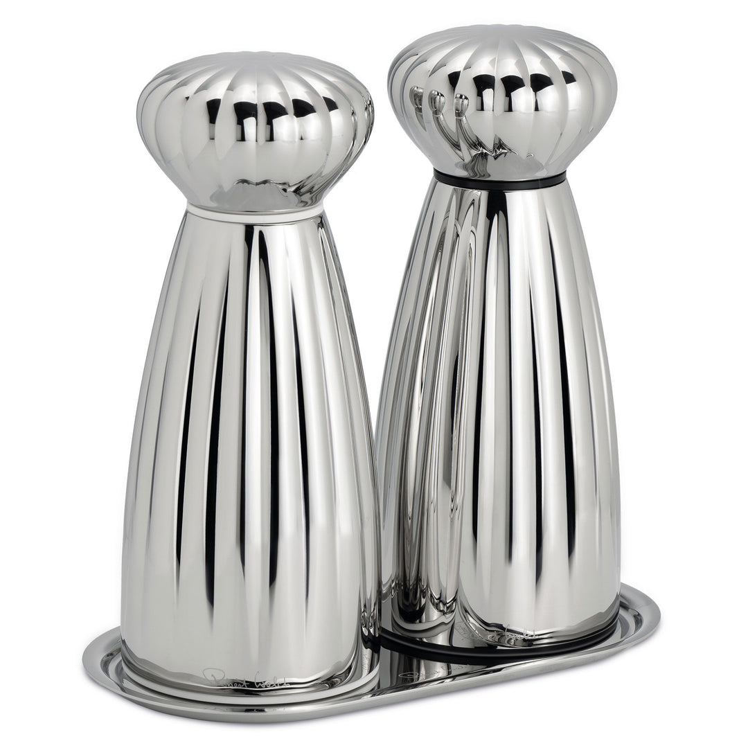 Robert welch Robert Welch Palm Salt- og peberkværn med bakke 17 cm, rustfrit stål – detaljebillede (Salt/peberkværn)