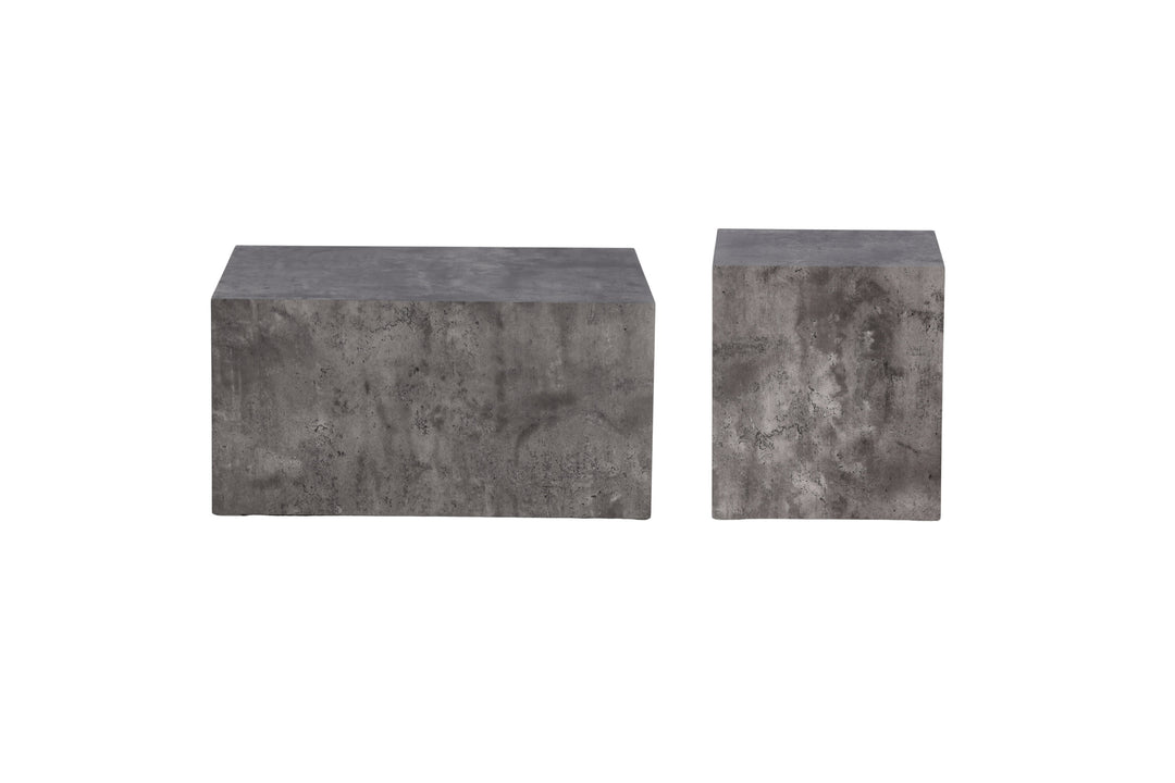 VENTURE DESIGN York sofabord grå marmor look MDF sæt med 2