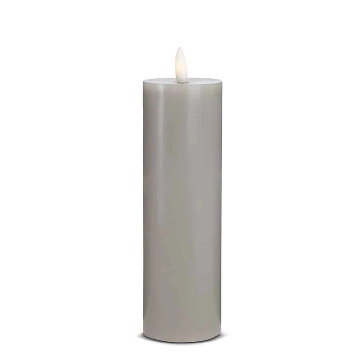 LED Stearinlys 1 stk. ø5,5 x 20 cm m/3D flamme (flere farver) Grå