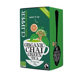 Produktbillede af Clipper Grøn Te Chai Ø 20br. på tilbud