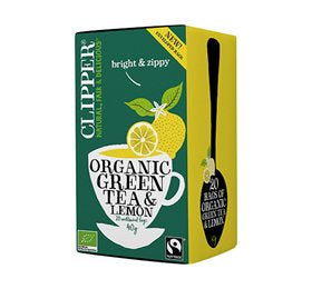 Produktbillede af Clipper Grøn Te m. Citron te Ø 20br. på tilbud