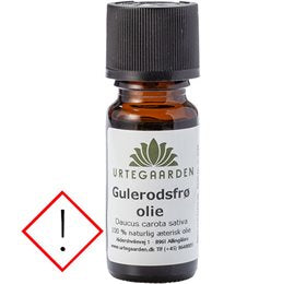 Detaljeret produktbillede af Urtegaarden Gulerodsfrøolie 10 ml på tilbud