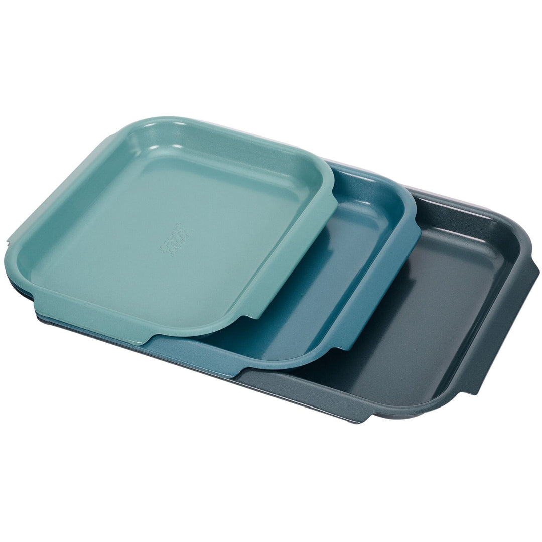Joseph joseph Joseph Joseph Nest Bake bageplade sæt 3 dele, blå – vinkelbillede (Bageplade)