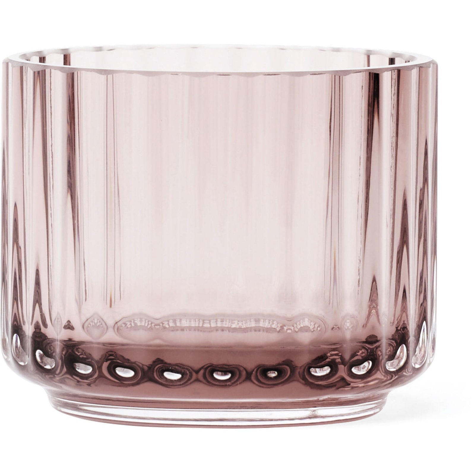 Lyngby porcelæn Lyngby porcelæn Fyrfadsstage, glas lille, burgundy ❤ frontbillede (Lysestage)