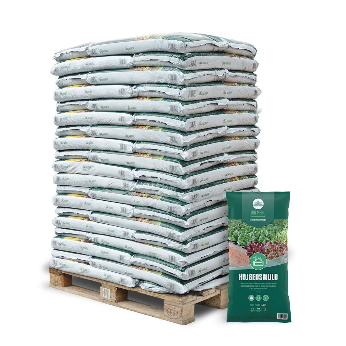 Produktbillede af Højbedsmuld 60 x 40 liters poser på tilbud i høj kvalitet