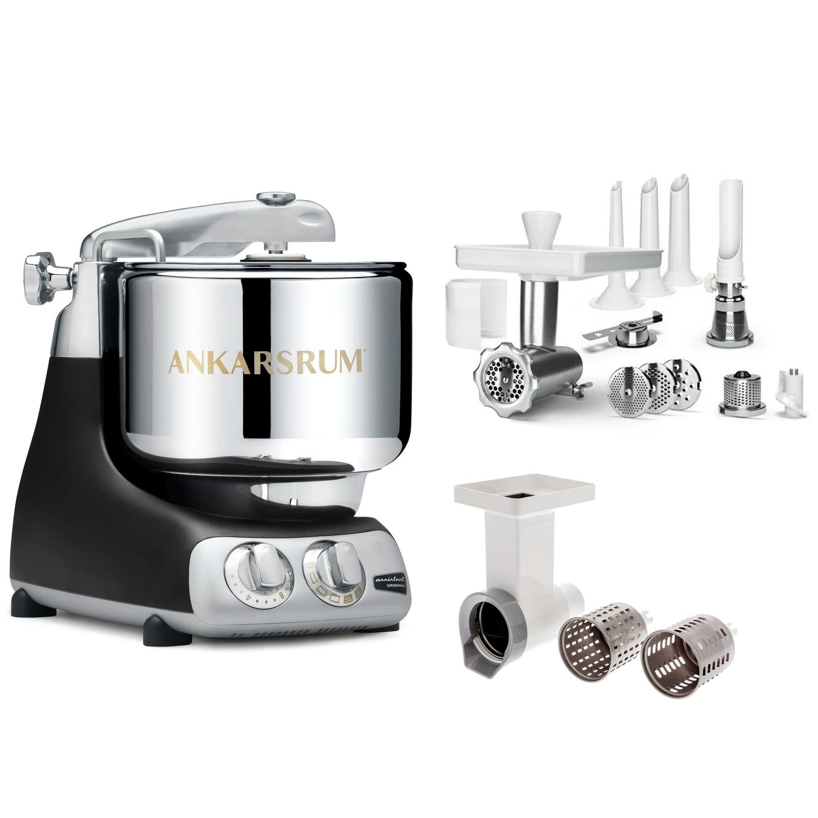 Ankarsrum Ankarsrum Assistent Røremaskine, large tilbehørspakke, black – produktfoto (Røremaskiner)