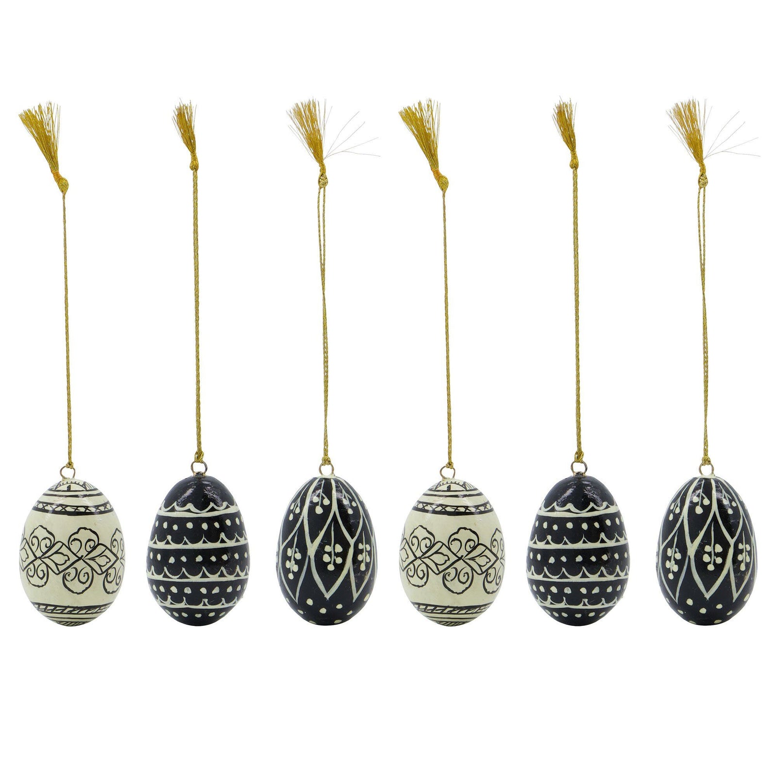 House doctor House doctor Deco påskeophæng 5 cm 6-pak, sort/hvid ❤ frontbillede (Pynt & Dekorationer)