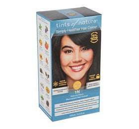 Produktbillede af Tints of Nature Hårfarve 1N Black 130ml. på tilbud
