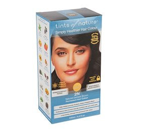 Produktbillede af Tints of Natur Hårfarve 2N Darkest Brown 130ml. på tilbud