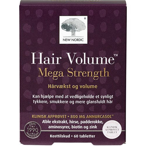 Produktbillede af New Nordic Hair Volume Mega Strength 60 tabl. på tilbud i brug