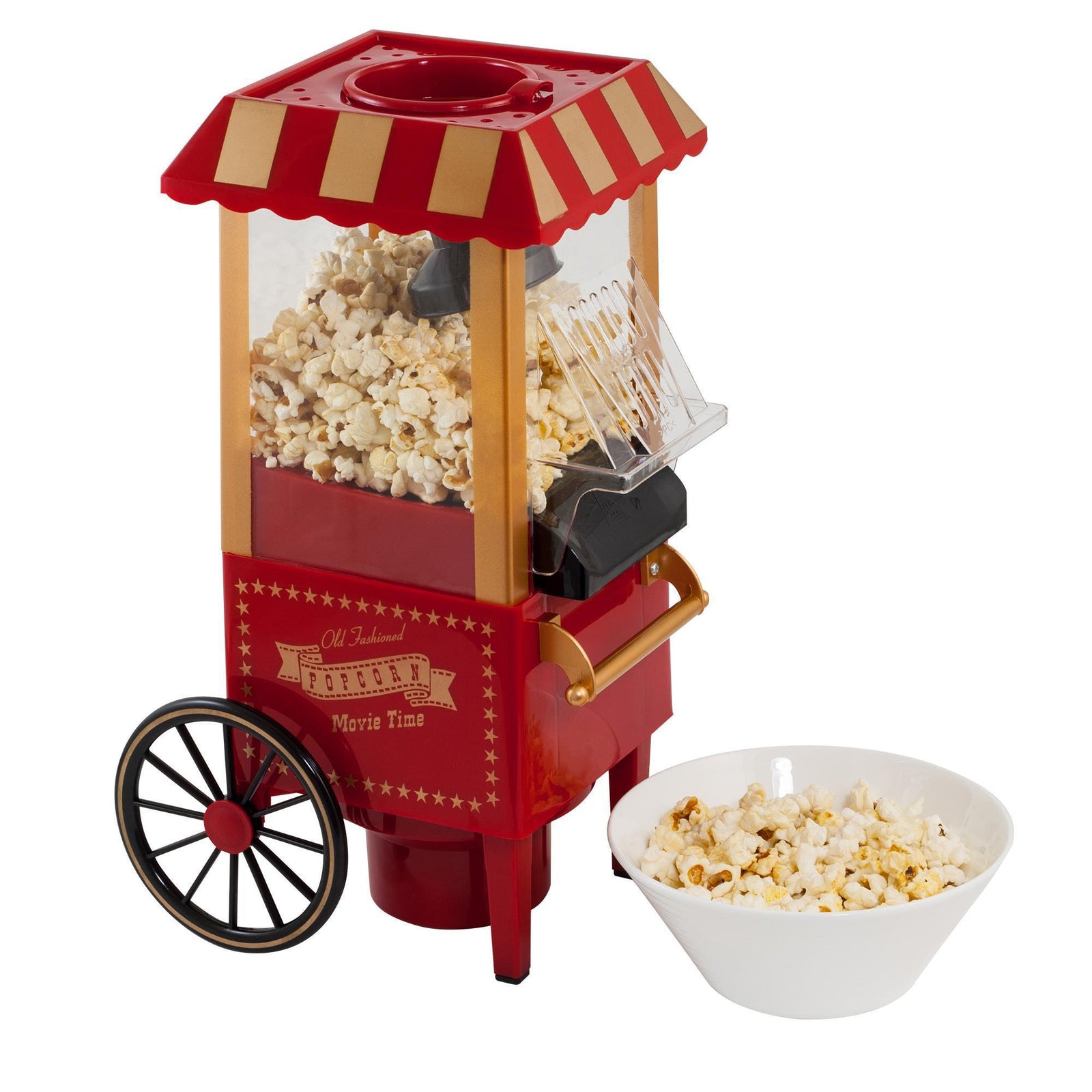 Produktbillede af Køb Retro Popcorn Maskine m/hjul (lav popcorn uden olie) på tilbud