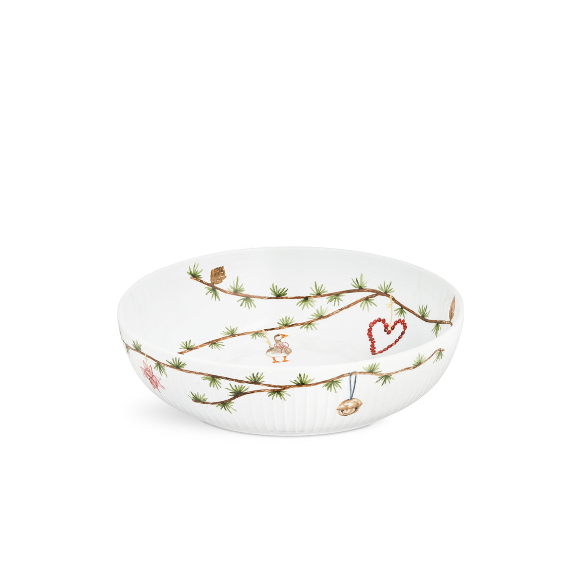 Produktbillede af Kähler Hammershøi Christmas Skål Ø30 cm hvid m. deko i premium kvalitet