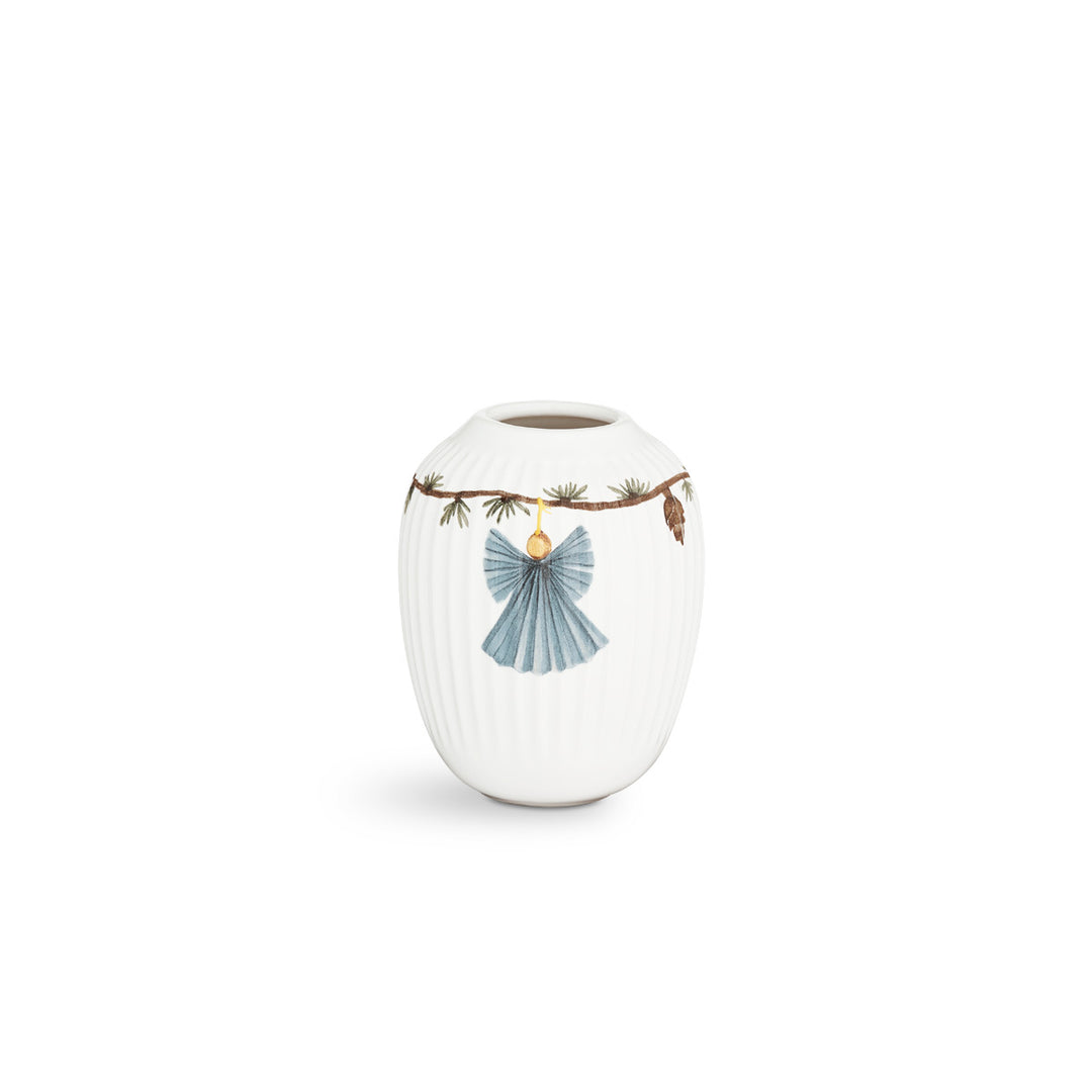 Produktbillede af Kähler Hammershøi Christmas Vase H10,5 hvid m. deko i premium kvalitet