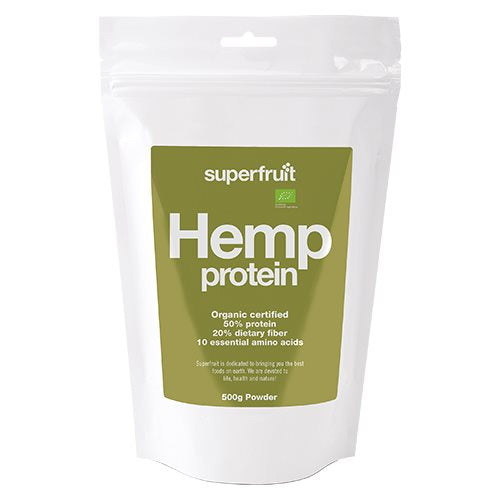 Produktbillede af Hamp protein pulver hemp powder) Superfruit 500 g på tilbud