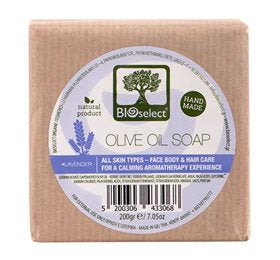 Produktbillede af Bioselect Handmade Lavender Olive Oil Soap 200g på tilbud