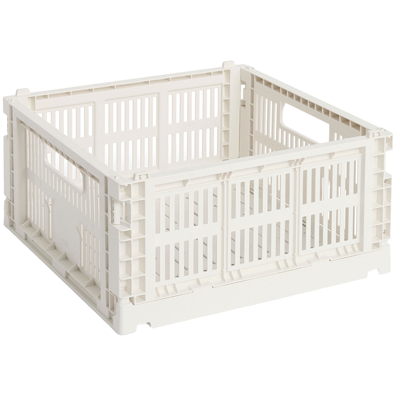 Hay HAY Colour Crate Medium Square Opbevaringskasse, offwhite – vinkelbillede (Opbevaringsboks)