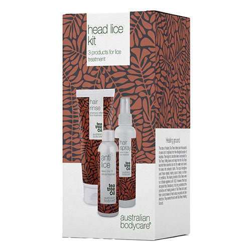 Detaljeret produktbillede af Australian Bodycare Head Lice Kit Værdi 404,95 Anti Lice Hair Rinse Shampoo Hair Spray på tilbud