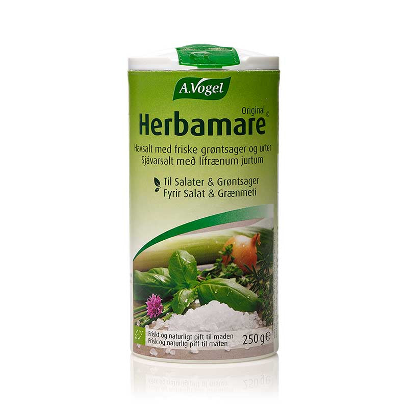 Produktbillede af A. Vogel Herbamare Salt Grøn Ø 250 g. på tilbud