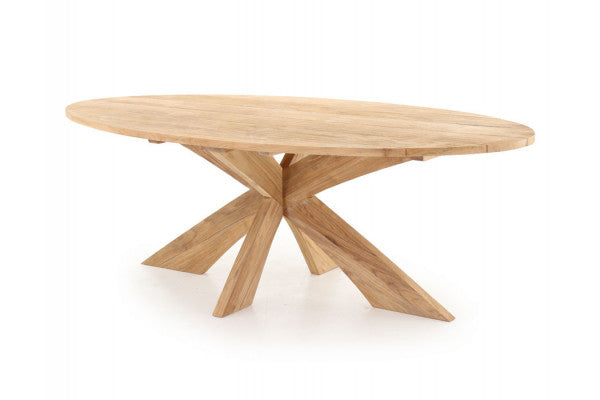 Produktbillede af Hercules Elipse Teak Havebord 110x220 cm på tilbud i høj kvalitet