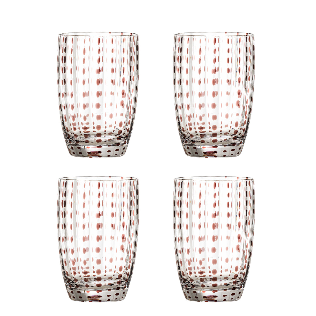 Produktbillede af BLOOMINGVILLE Brinley drikkeglas brun glas D7,5xH11 sæt af 4 i premium kvalitet