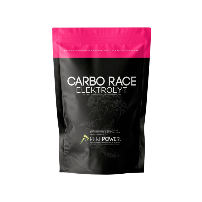 Produktbillede af PurePower Carbo Race Elektrolyt Hindbær 1 kg på tilbud i brug