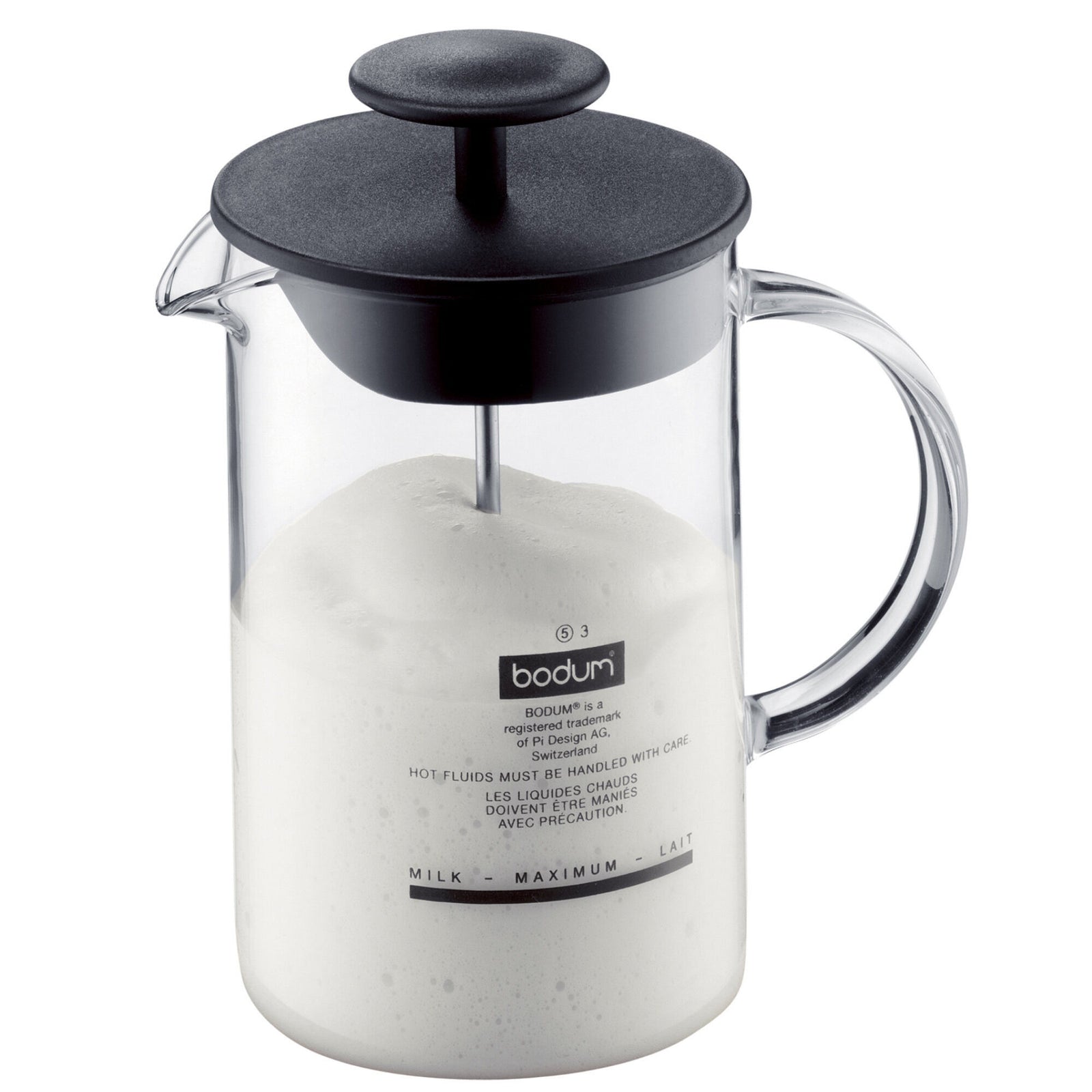 Bodum Bodum Latteo mælkeskummer m/glashåndtag, sort ❤ produktbillede (Mælkeskummer)