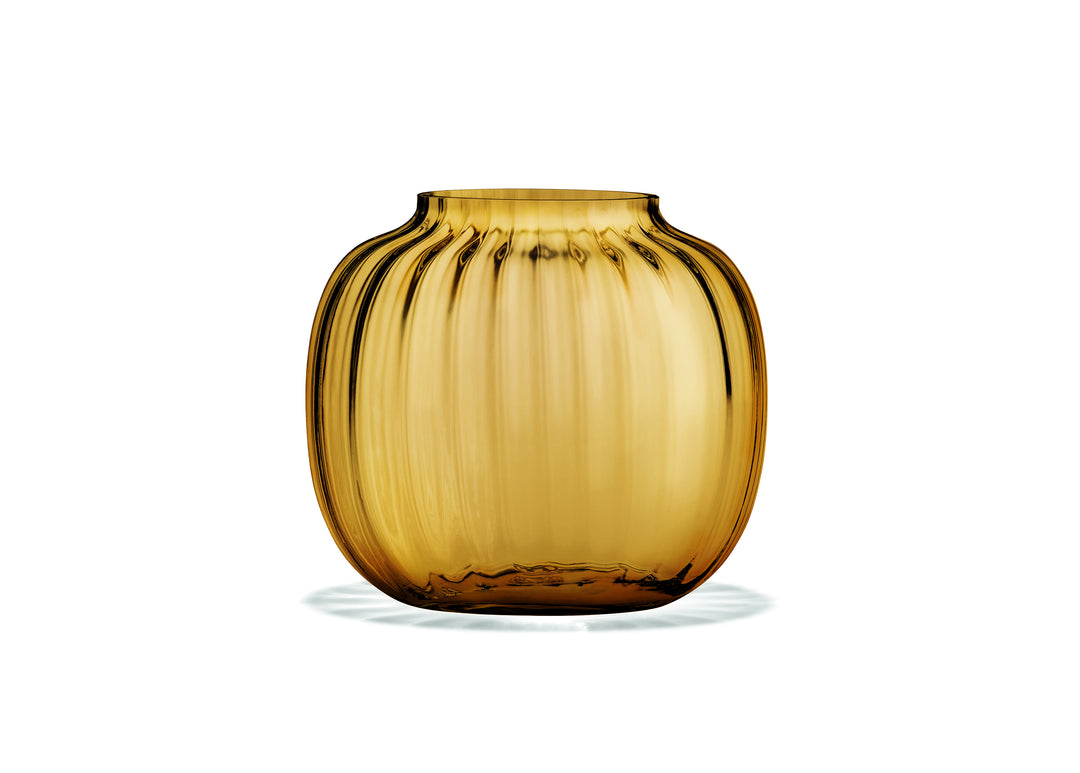 Produktbillede af Holmegaard Primula Oval Vase amber 12,5 cm i premium kvalitet