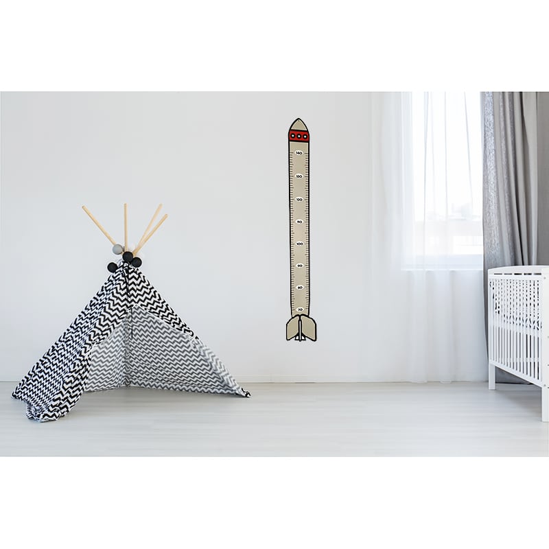Produktbillede af Køb Højdemåler til børn raket 15 x 100 cm på tilbud