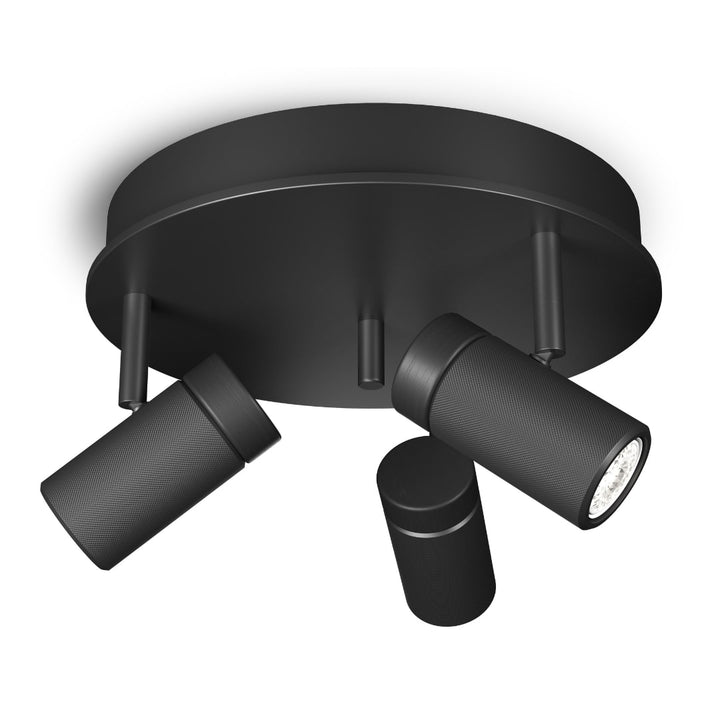 Holder Spotlight Rund 3 Lamper Sort Herstal