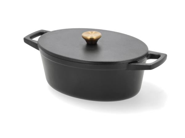 Produktbillede af Claus Holm HOLM Støbejernsgryde oval 28,5 x 21 x 10,8 cm 3,8 liter Sort i premium kvalitet