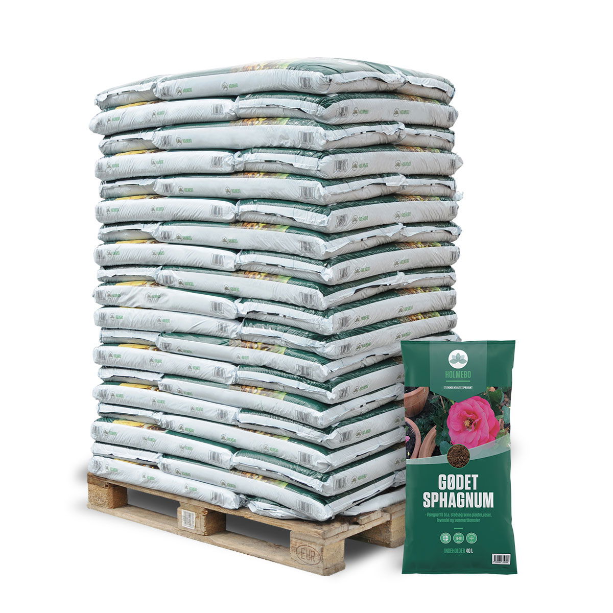 Produktbillede af Gødet sphagnum 60 poser á 40 liter på tilbud i høj kvalitet