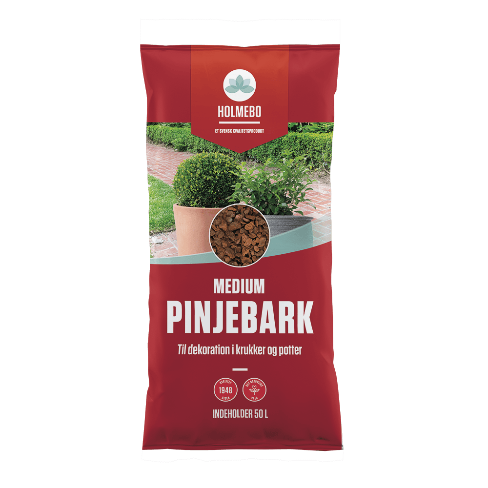 Produktbillede af Holmebo Pinjebark medium 15-25 mm 50 liter på tilbud i høj kvalitet