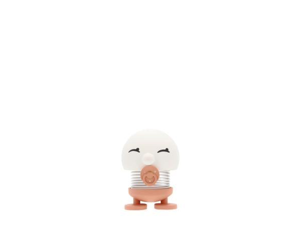 Produktbillede af Hoptimist Baby Bimble med sut hvid/rosa lille i premium kvalitet