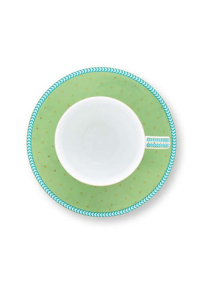 Se billigt tilbud på Espresso Cup & Saucer Jolie Gold Dots Green 120ml! Udsalg på Pip Studio. Hurtig levering, billig fragt. Varenummer: CADEC-51.004.130. Spar op til 55%.