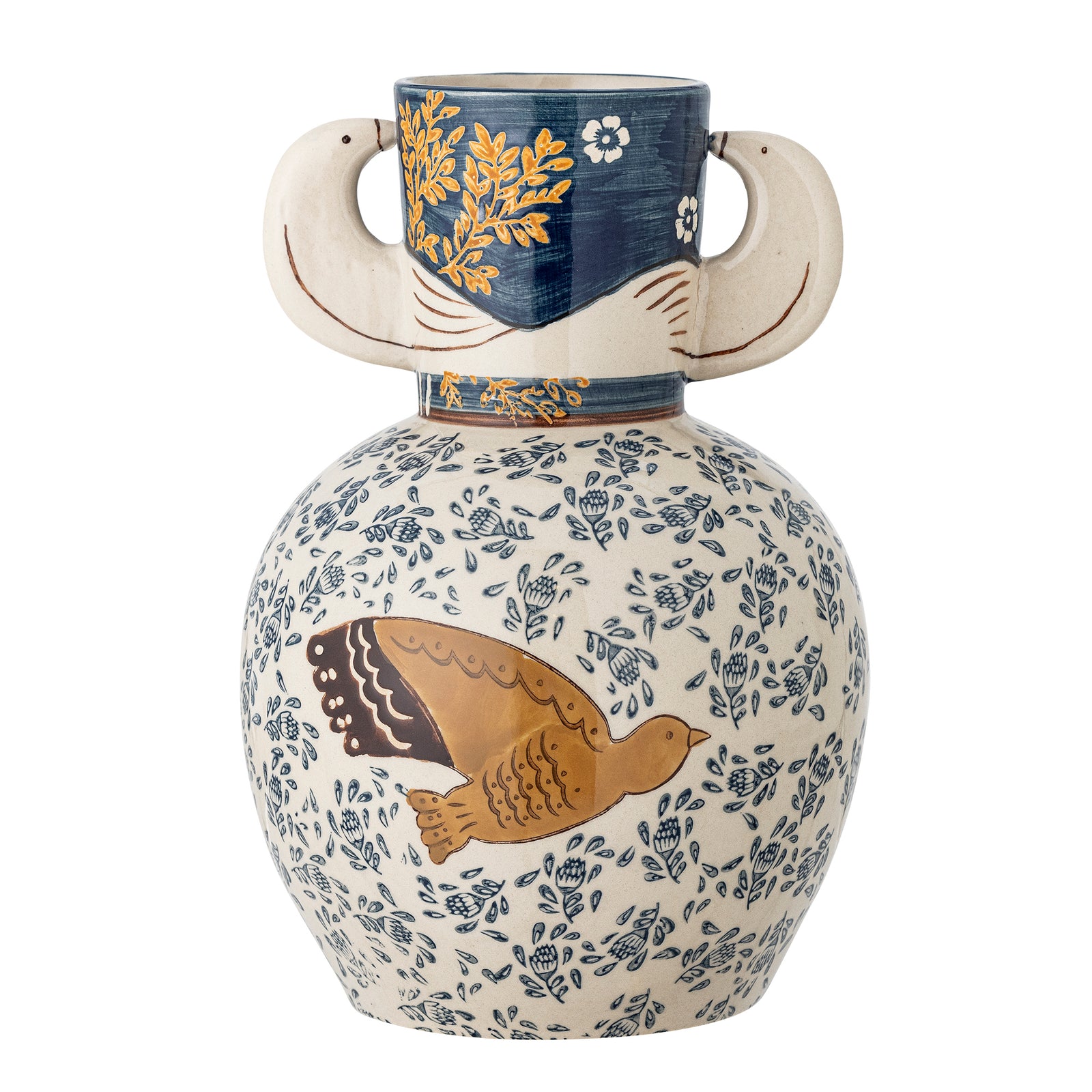 Produktbillede af BLOOMINGVILLE Hezha vase blå stentøj H:23,5 i premium kvalitet