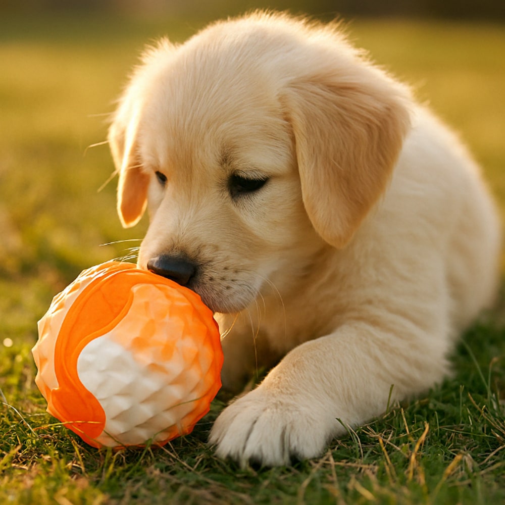 Produktbillede af Køb Elastisk Hundebold orange eller blå Sjov og tyggevenlig bold til aktive hunde Blå på tilbud