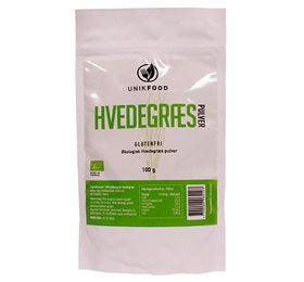 Produktbillede af Unik Food Hvedegræs pulver Ø 100g på tilbud