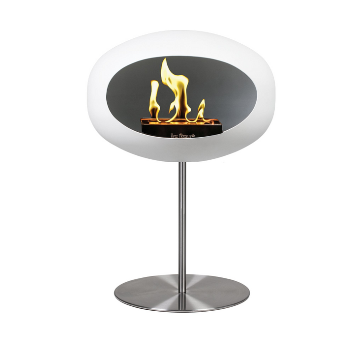 Le Feu Hvid biopejs - Ground Steel Low 50cm - Rustfri Stål