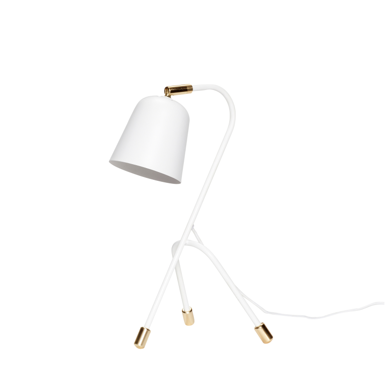 Hübsch Interiør Tripod - Bordlampe i metal - hvid og messing ❤ Stort online udvalg i Hübsch Interiør ❤ Billig fragt og hurtig levering 2 - 5 hverdage ❤ Varenummer: BYH-950526 / Ean: 5712772063835 på lager - Udsalg på Bordlamper - Over 400 kendte brands på udsalg