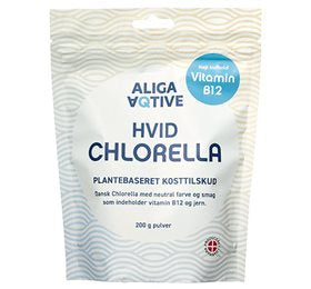 Detaljeret produktbillede af ALIGA AQTIVE Hvid Chlorella pulver 200 g. på tilbud