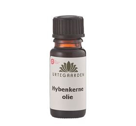 Detaljeret produktbillede af Urtegaarden Hybenkerneolie ØKO 10ml. på tilbud