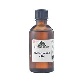 Detaljeret produktbillede af Urtegaarden Hybenkerneolie ØKO 50ml. på tilbud
