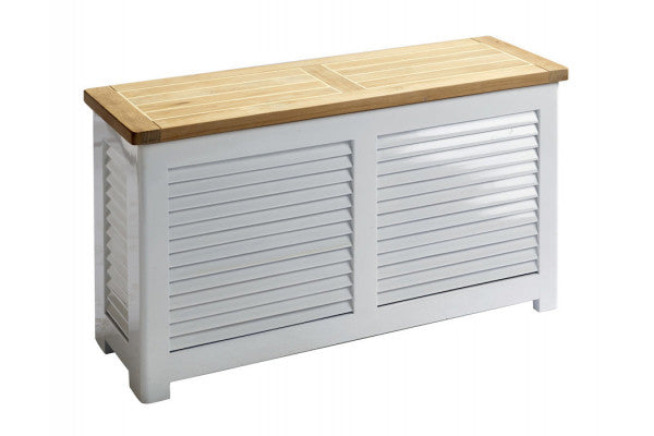 Produktbillede af Hyndebox Hvid m/teaklåg Lille på tilbud i høj kvalitet