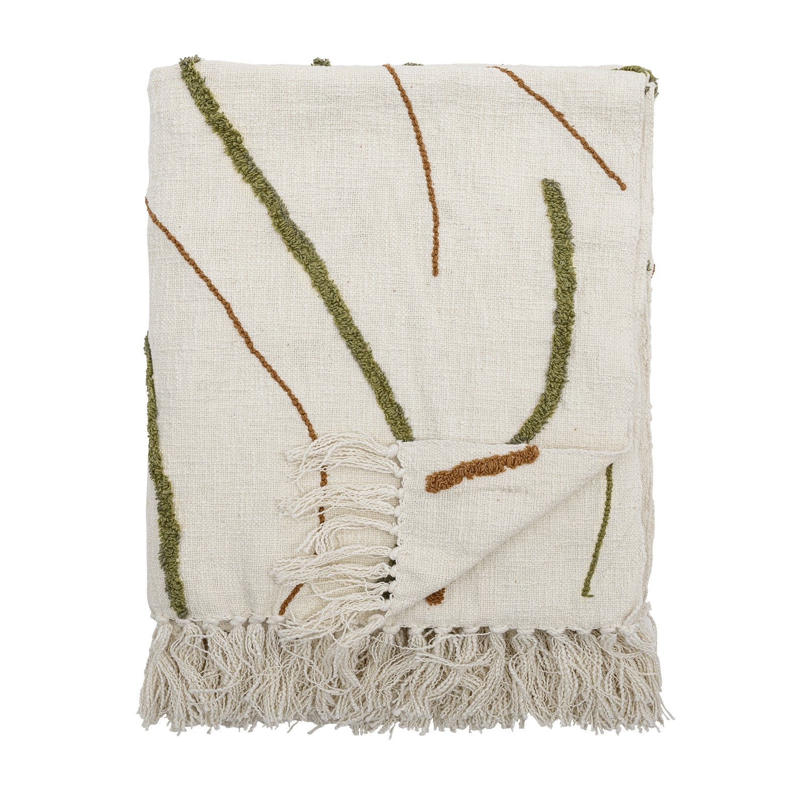 Produktbillede af BLOOMINGVILLE Osasio plaid rektangulær grøn bomuld 150x130 i premium kvalitet