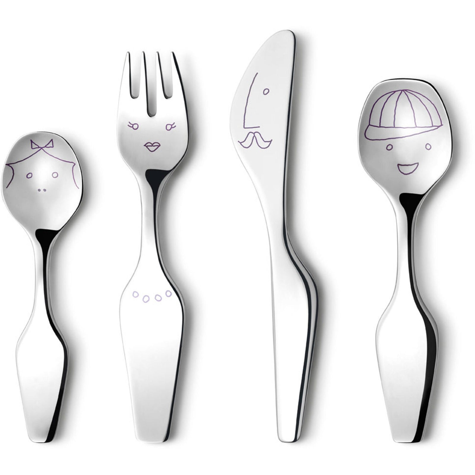 Georg jensen Georg jensen Alfredo The Twist Familie børnebestik – vinkelbillede (Børneservice)
