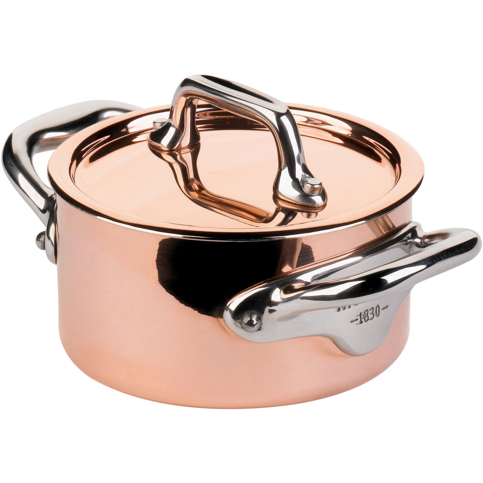 Mauviel Mauviel M 150s minigryde med låg, 30 cl. – frontbillede (Minikogekar)