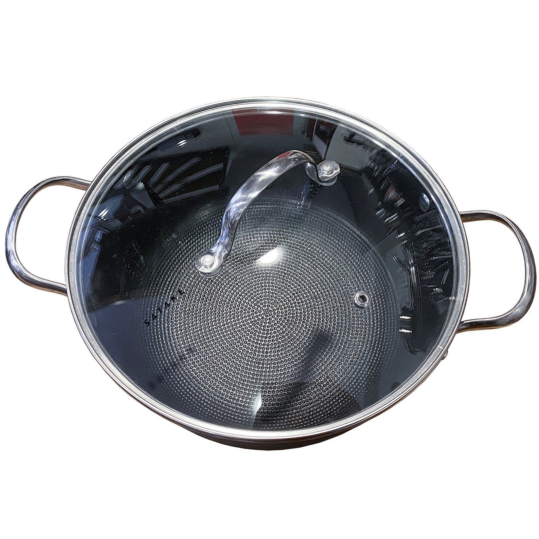 Satake Satake Stegegryde med Glaslåg Letvægtsstøbejern 24 cm. ❤ vinkelbillede (Stegepande)