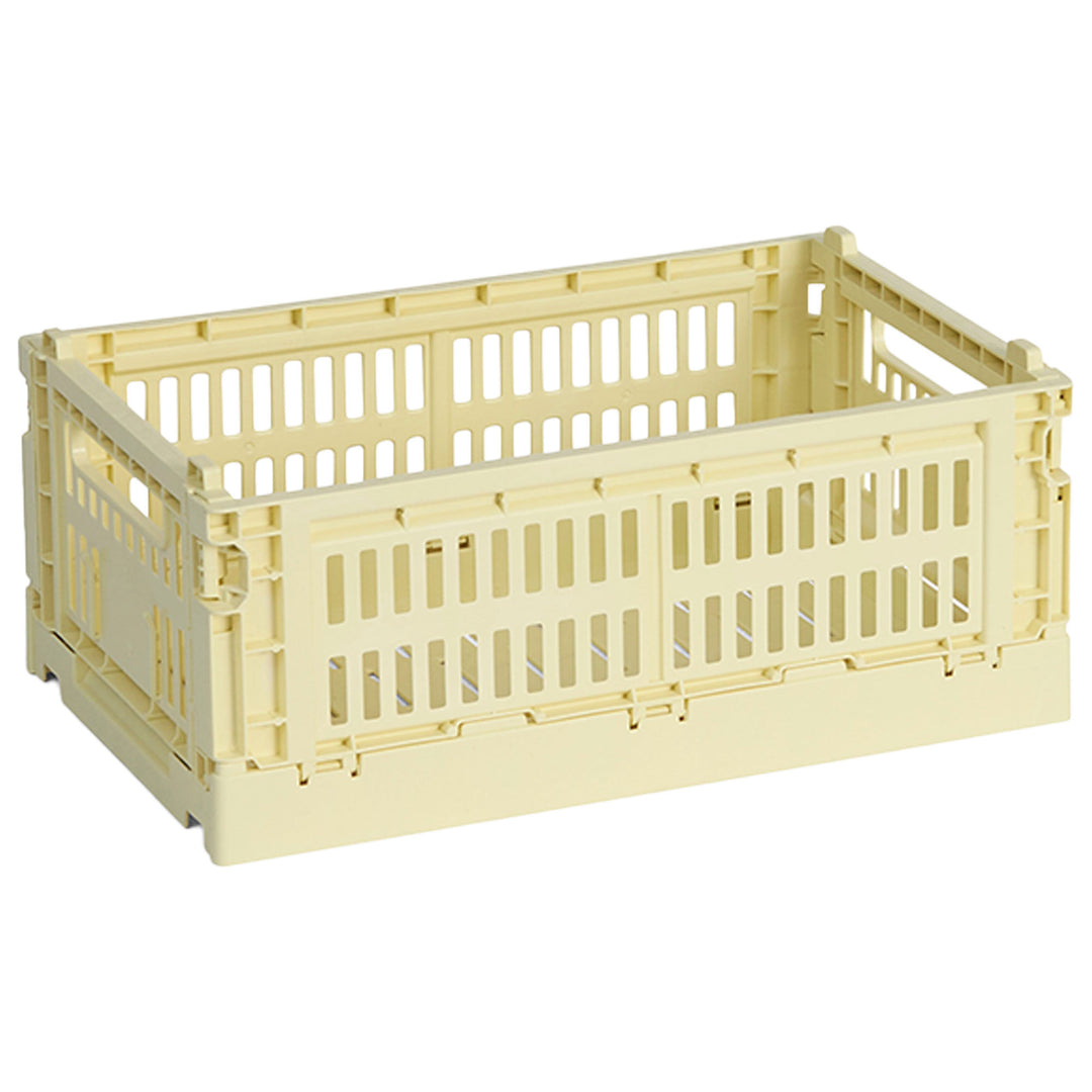 Hay HAY Colour Crate Small, lysegul – frontbillede (Opbevaringsboks)