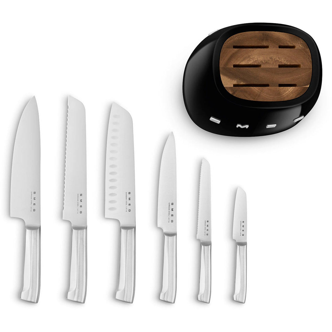 Smeg Smeg Knivblok med knive 6 stk., sort ❤ produktbillede (Knivsæt)