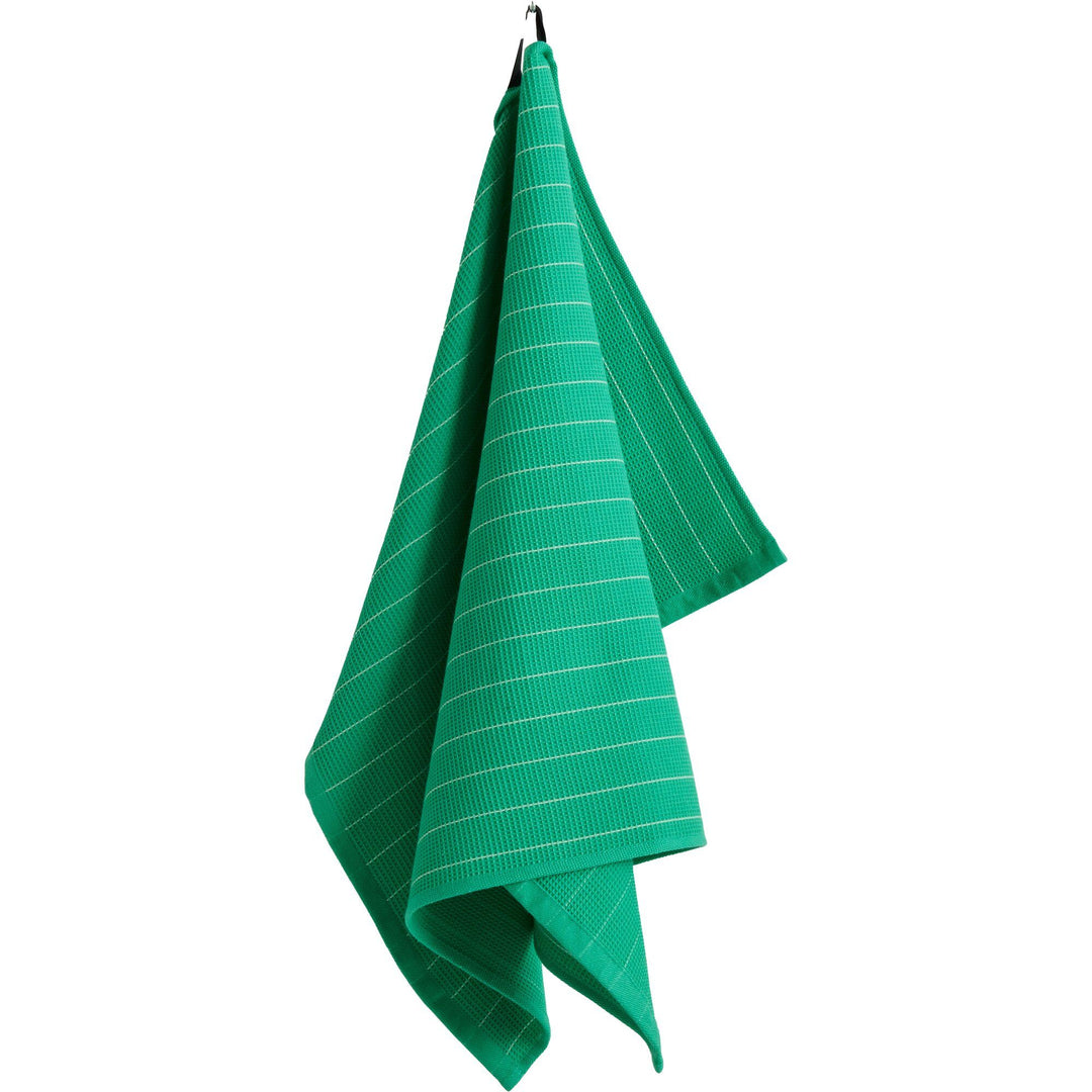 Hay Hay Canteen viskestykke, green pinstripe – detaljebillede (Køkkenhåndklæde)